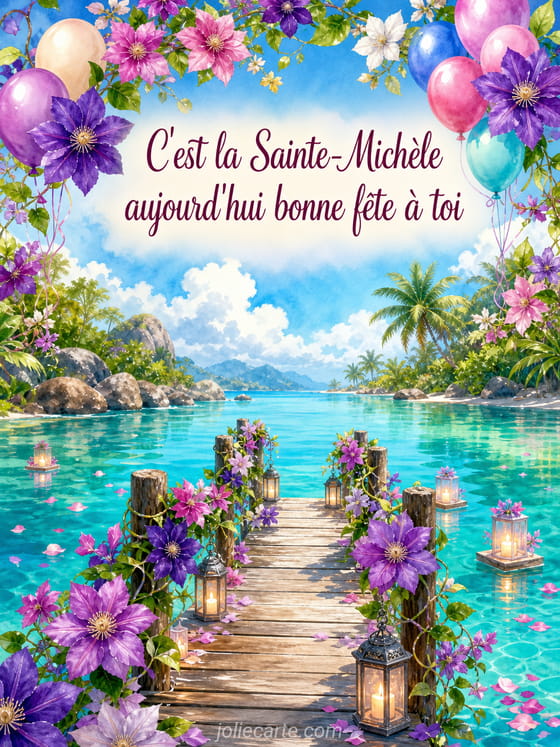 Carte bonne fĂȘte MichĂšle