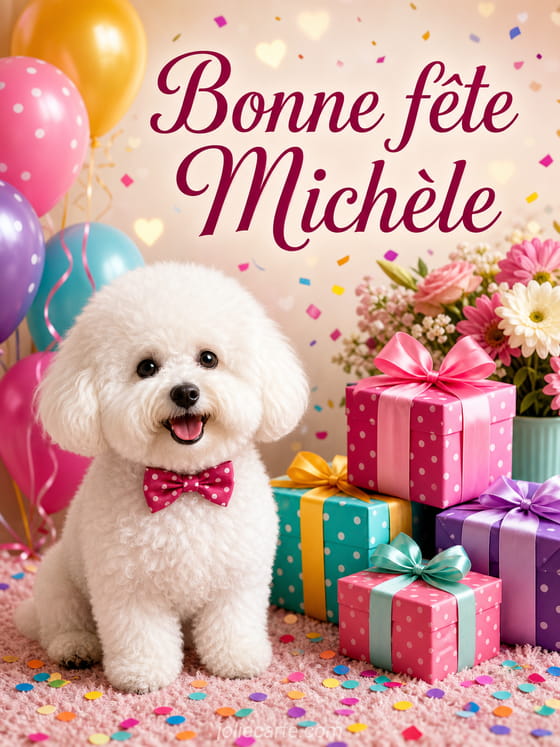 Carte bonne fĂȘte MichĂšle