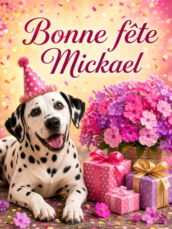 Carte bonne fête Mickael
