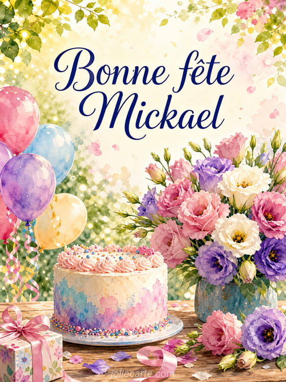 Carte bonne fête Mickael