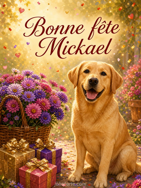 Carte bonne fête Mickael