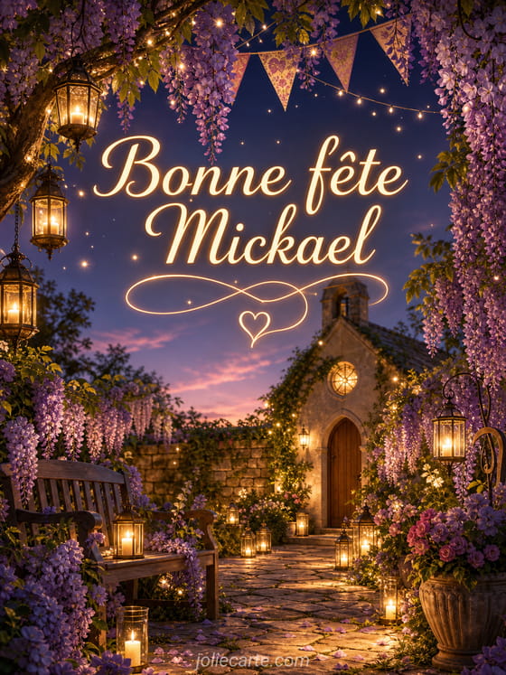 Carte bonne fête Mickael