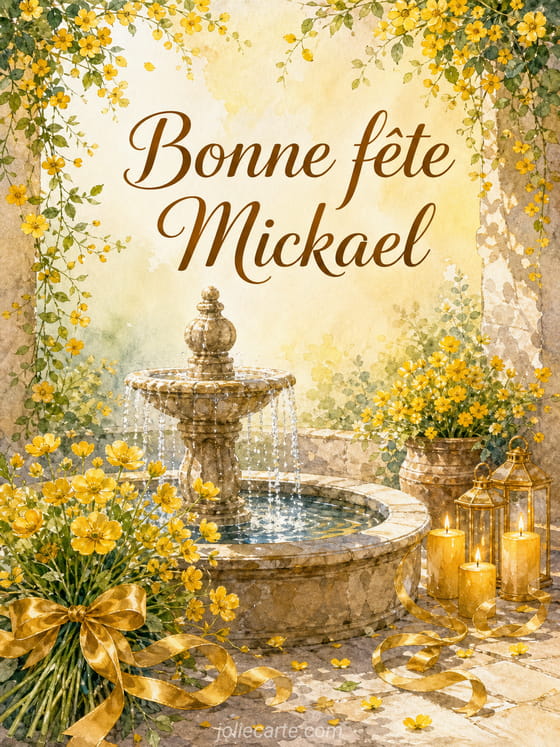 Carte bonne fête Mickael