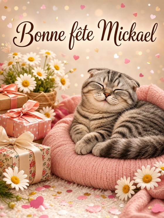 Carte bonne fête Mickael