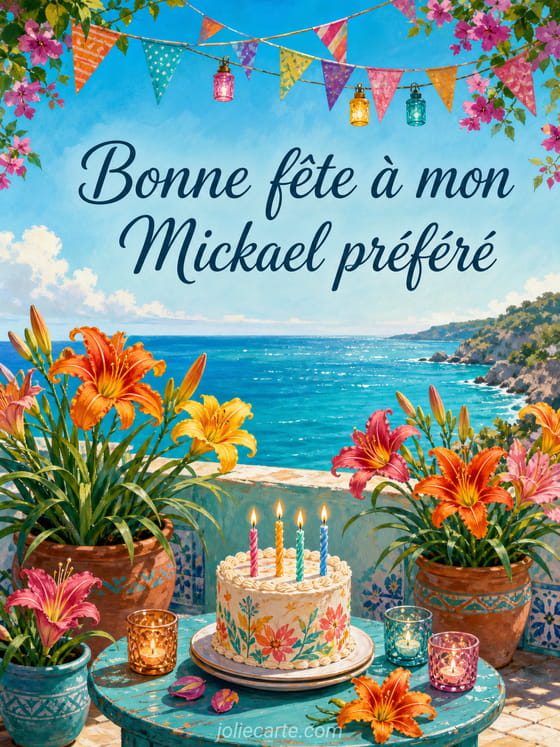 Carte bonne fête Mickael