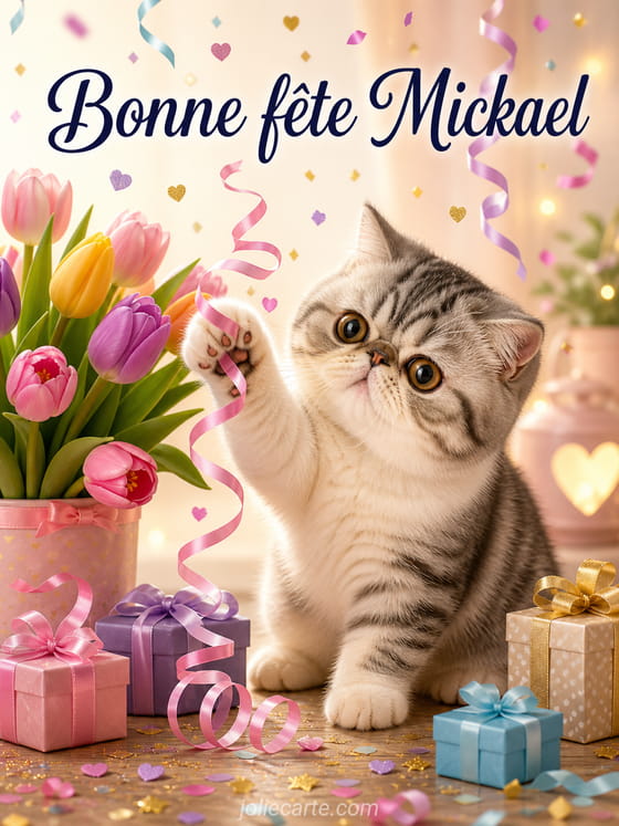 Carte bonne fête Mickael