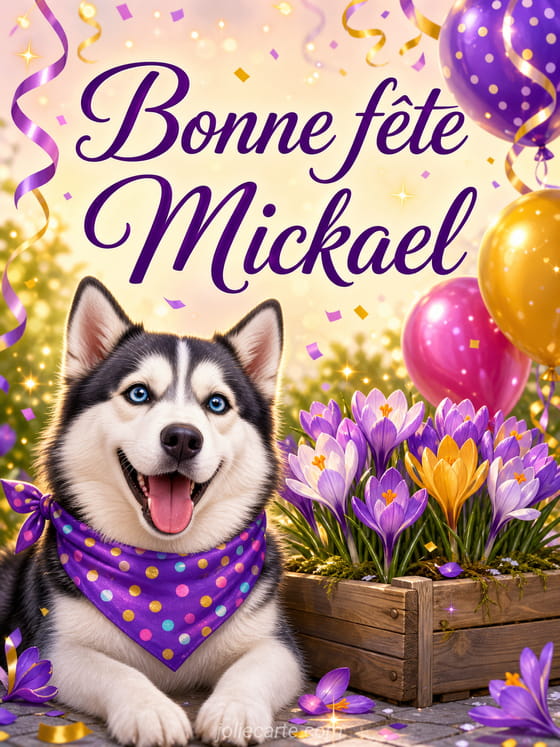 Carte bonne fête Mickael