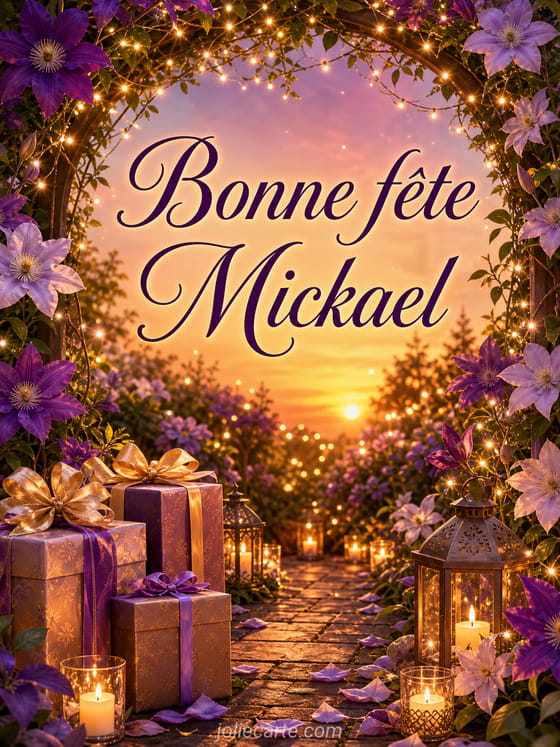 Carte bonne fête Mickael