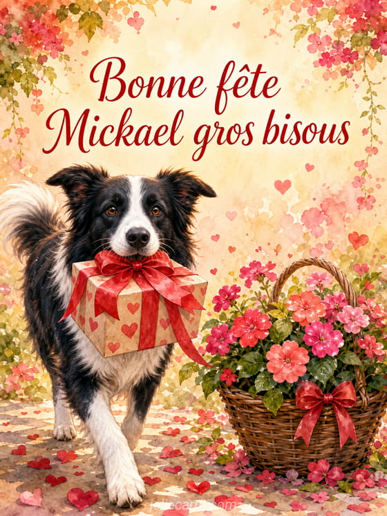 Carte bonne fête Mickael