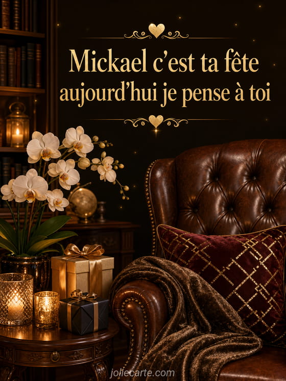 Carte bonne fête Mickael