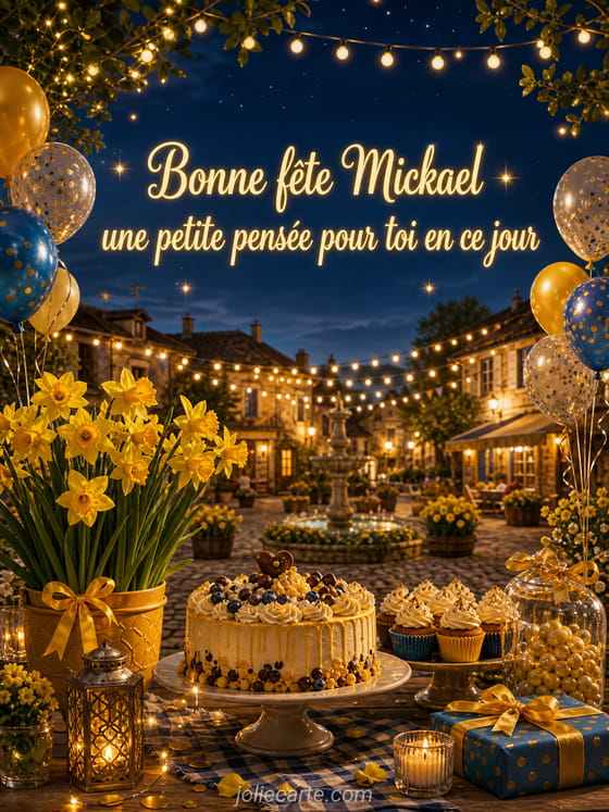 Carte bonne fête Mickael