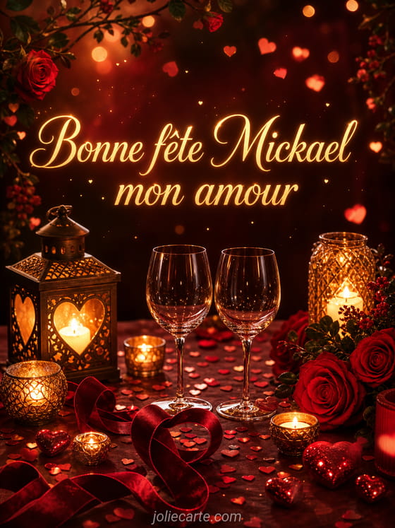 Carte bonne fête Mickael