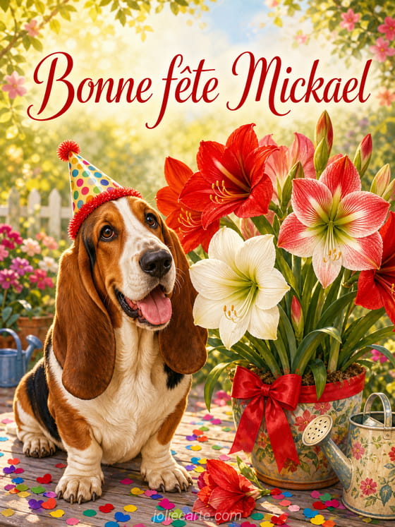 Carte bonne fête Mickael