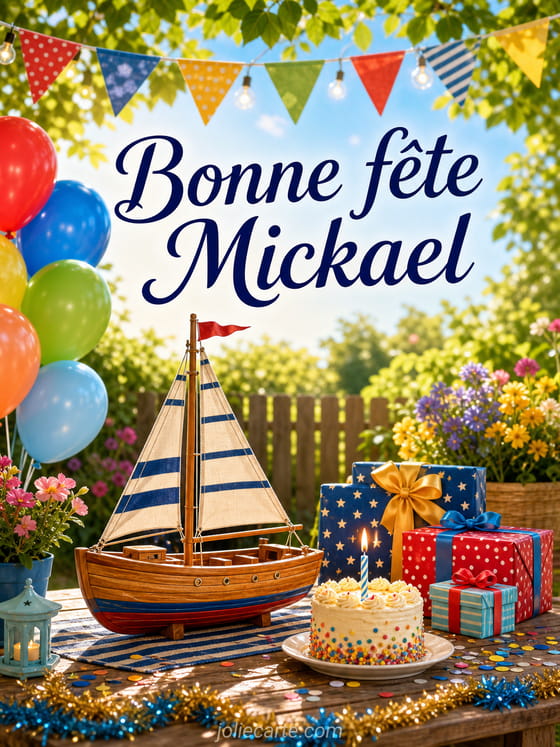 Carte bonne fête Mickael