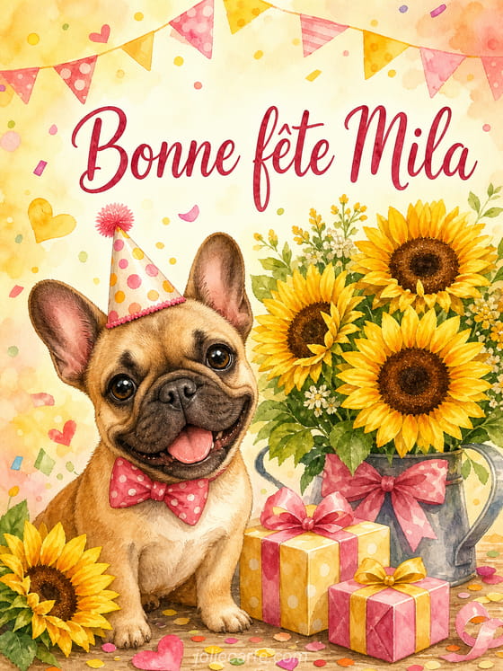 Carte bonne fête Mila