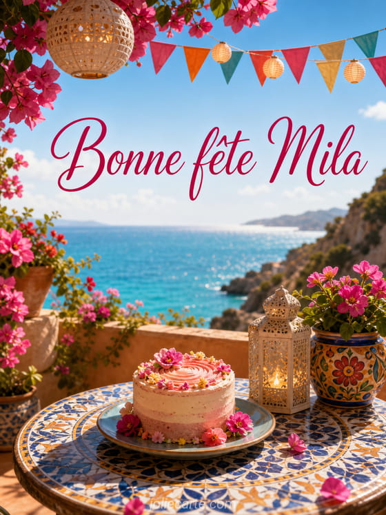 Carte bonne fête Mila