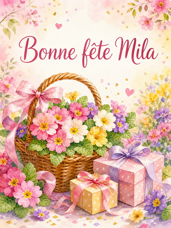 Carte bonne fête Mila