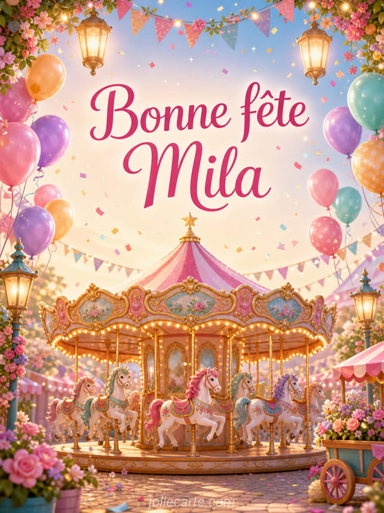 Carte bonne fête Mila