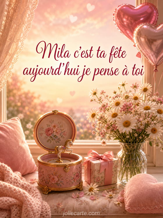 Carte bonne fête Mila