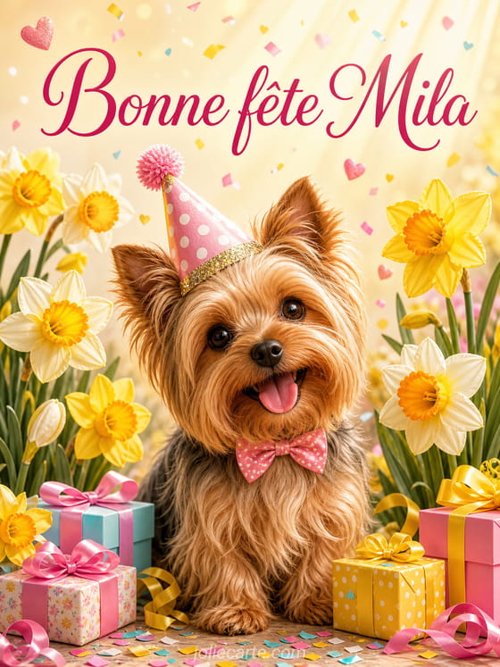 Carte bonne fête Mila