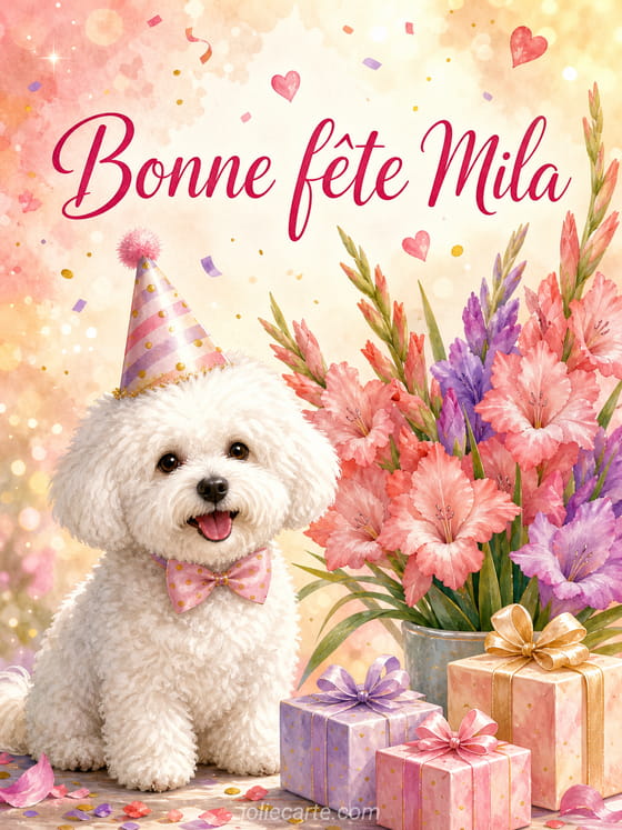 Carte bonne fête Mila