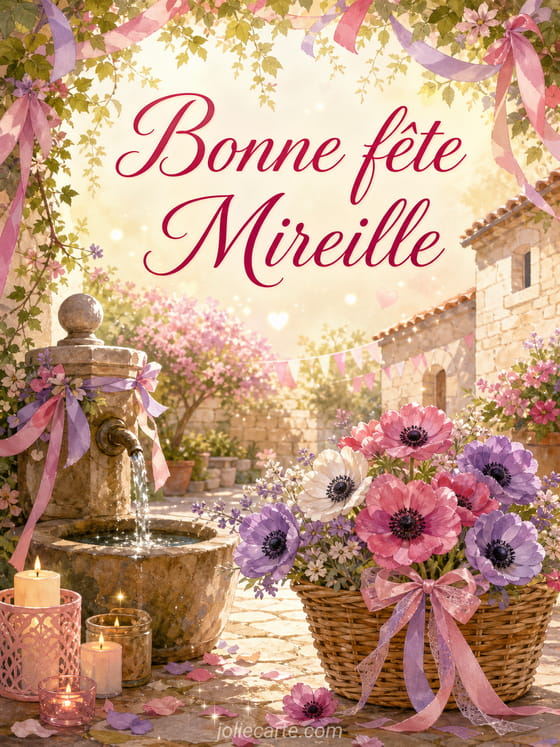Carte bonne fête Mireille