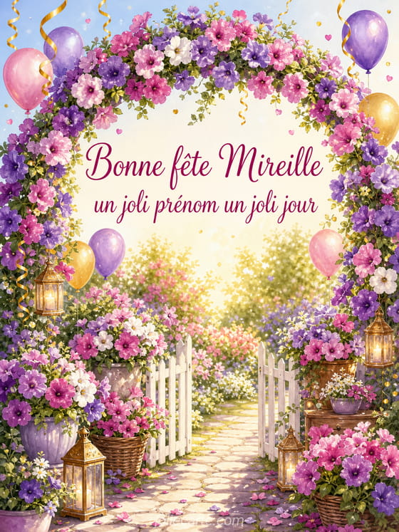 Carte bonne fête Mireille