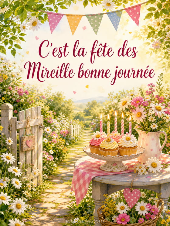 Carte bonne fête Mireille