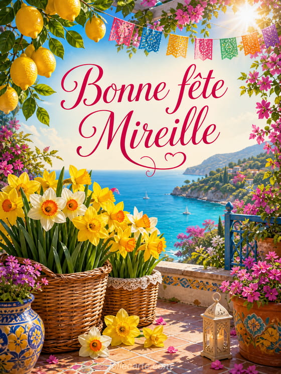 Carte bonne fête Mireille