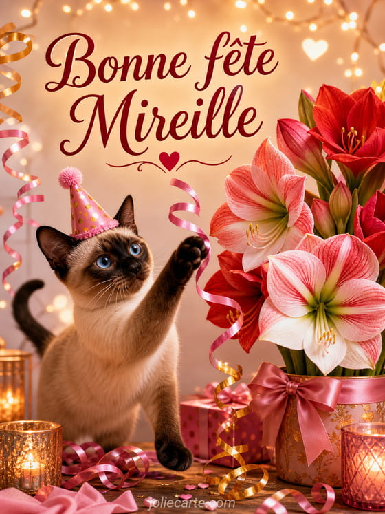 Carte bonne fête Mireille