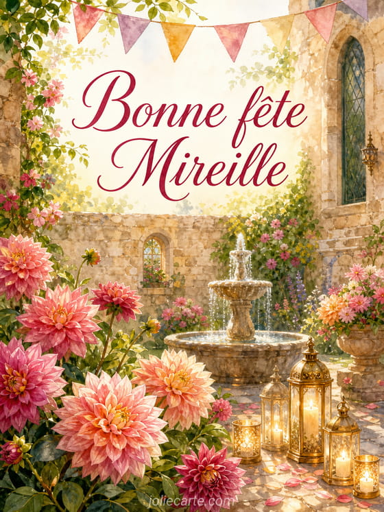 Carte bonne fête Mireille