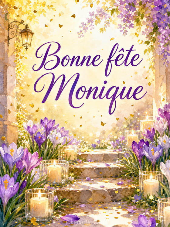 Carte bonne fĂȘte Monique