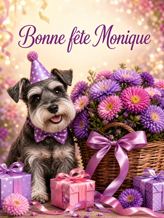 Carte bonne fĂȘte Monique