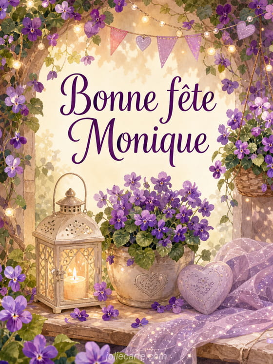 Carte bonne fĂȘte Monique