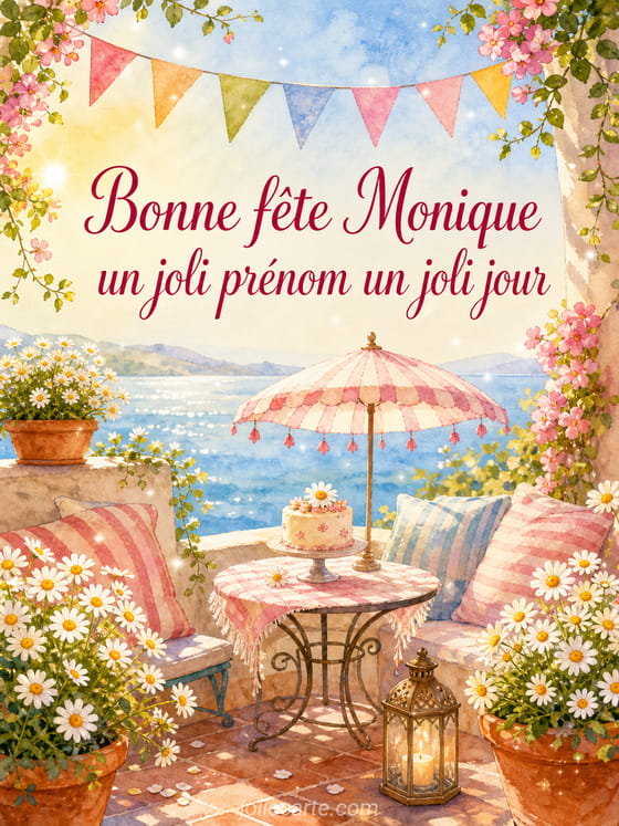Carte bonne fĂȘte Monique