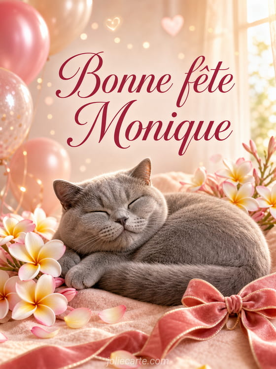 Carte bonne fĂȘte Monique