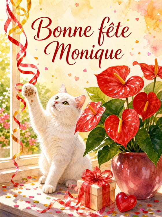 Carte bonne fĂȘte Monique