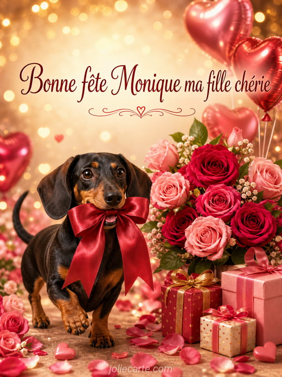 Carte bonne fĂȘte Monique