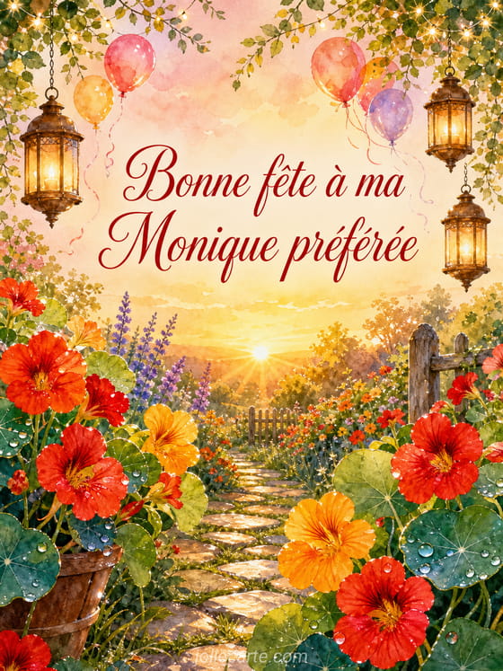 Carte bonne fĂȘte Monique