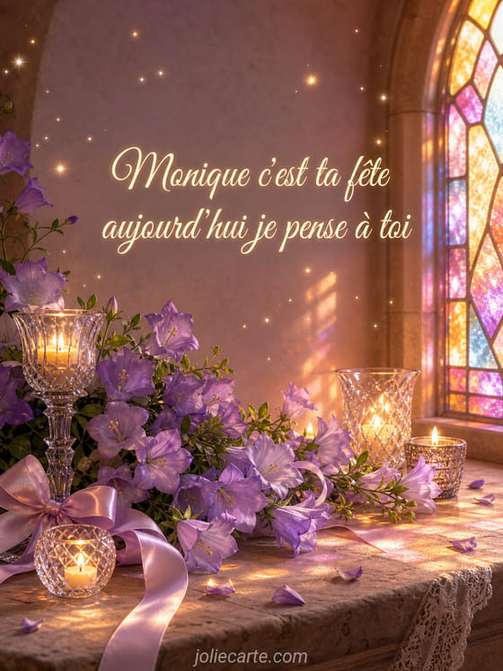 Carte bonne fĂȘte Monique