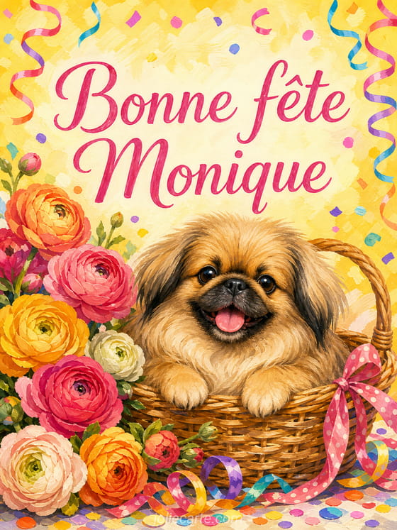 Carte bonne fĂȘte Monique