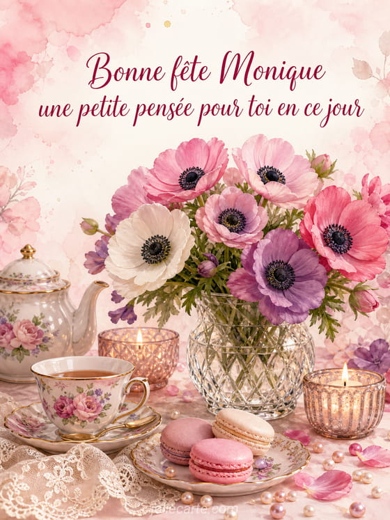 Carte bonne fĂȘte Monique