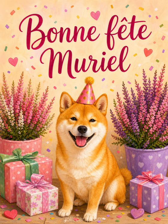 Carte bonne fĂȘte Muriel