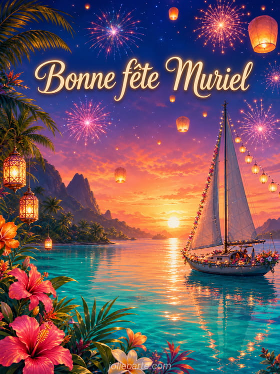 Carte bonne fĂȘte Muriel