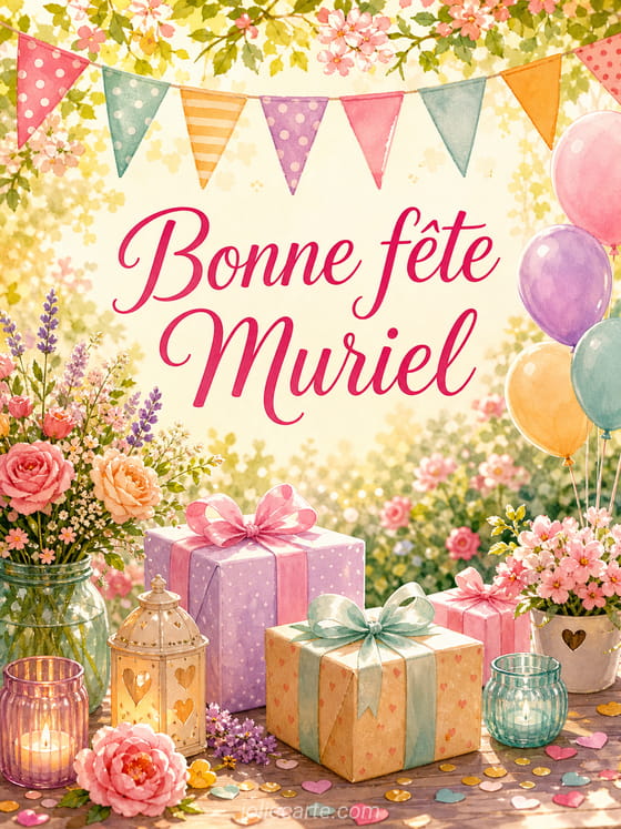 Carte bonne fĂȘte Muriel