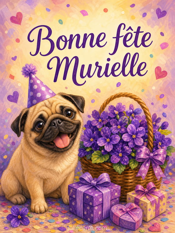 Carte bonne fĂȘte Murielle