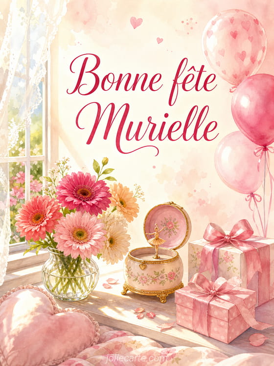 Carte bonne fĂȘte Murielle
