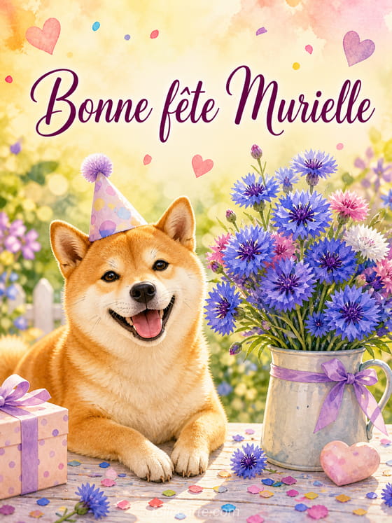 Carte bonne fĂȘte Murielle