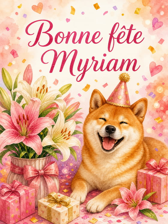 Carte bonne fête Myriam