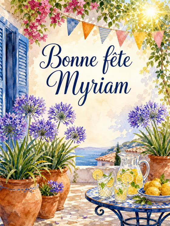 Carte bonne fête Myriam